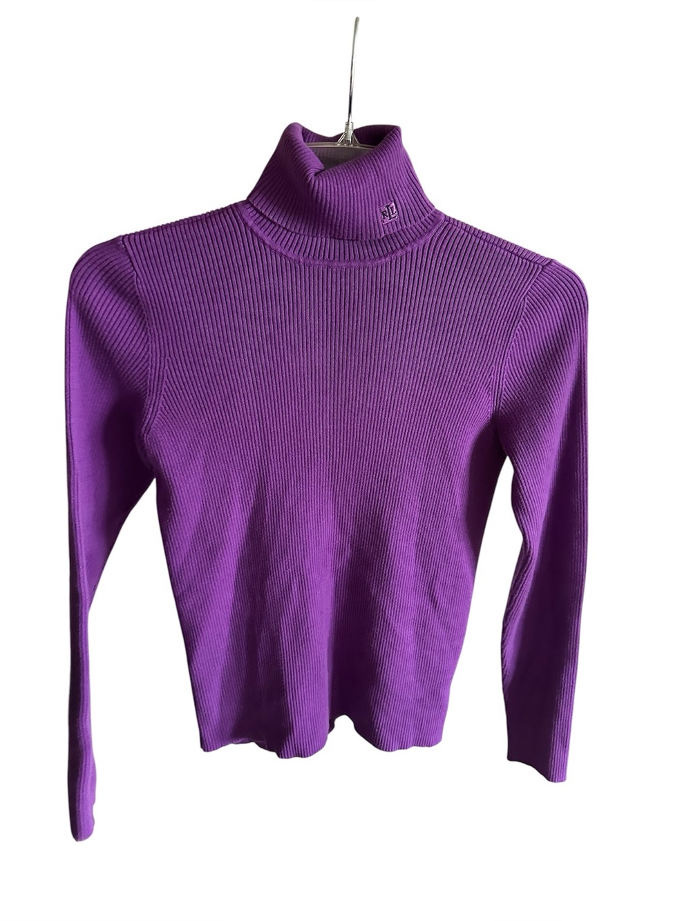 Ralph Lauren Purple Ribbed Turtleneck Sweater